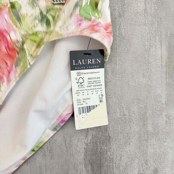 Lauren Ralph Lauren Hipster Bikini Bottom Womens Size 16 Floral Swim Pool NWT - Picture 6 of 13